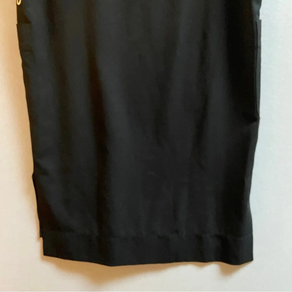 ARITZIA Babaton black short cuffed sleeves pockets slit mini tunic dress size M - Picture 7 of 13